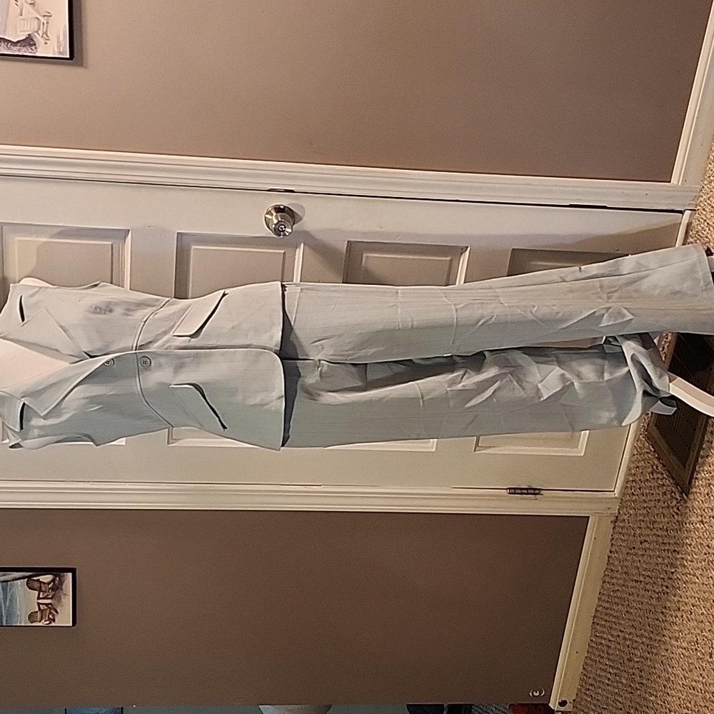 Vintage 90's Y2K Maurice's two piece suit in seafoamd blue